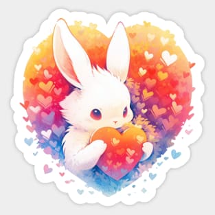 Cute Love Bunny Easter Valentine Sticker